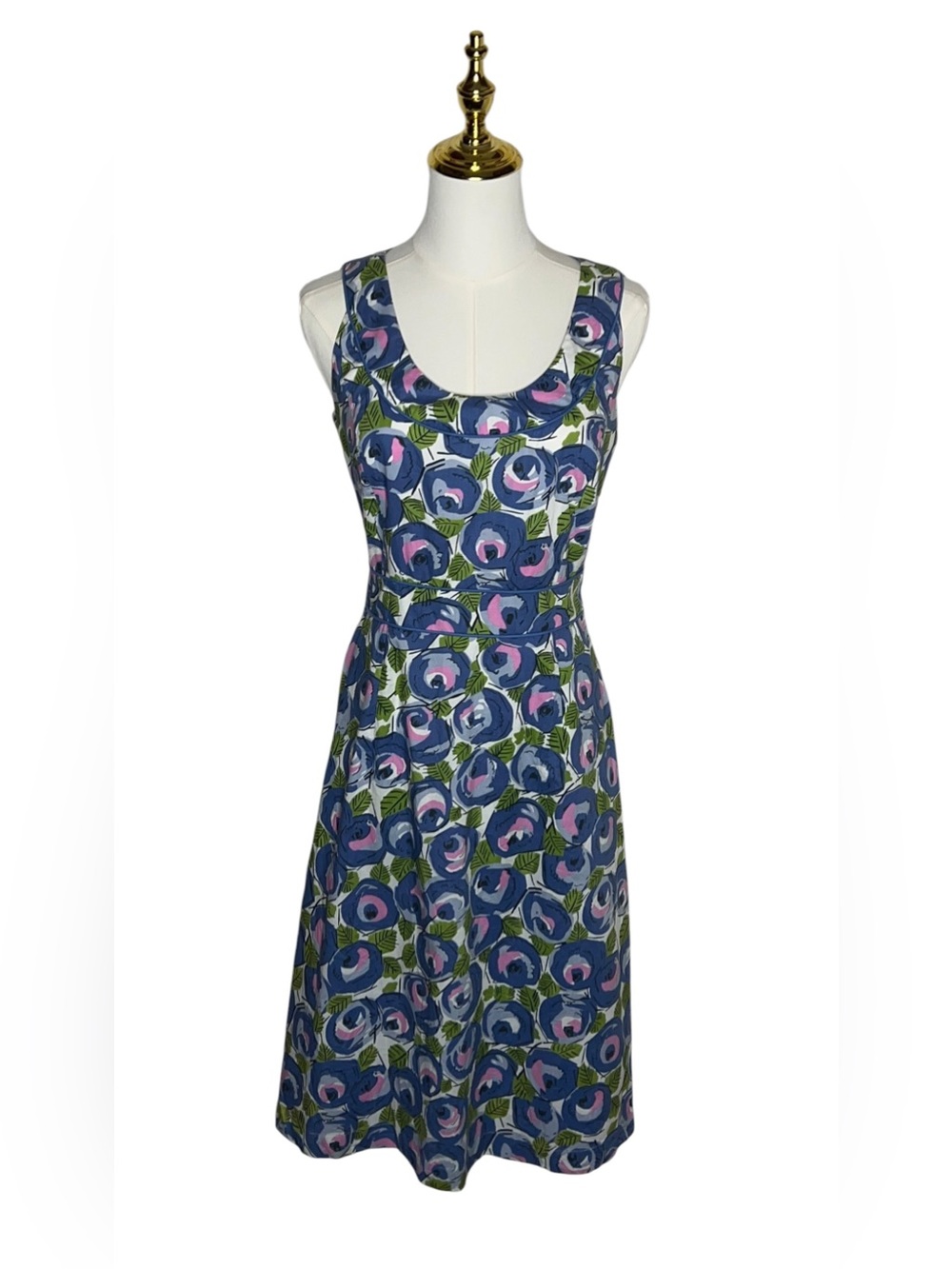 Boden Retro Rose Print Sleeveless
Cotton A Line Dress EUC Sz 4L Mod
60s Floral